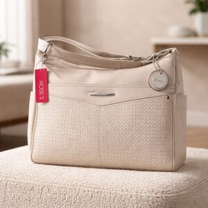 Rosetti Cream Shoulder Bag with Textured Front NWT